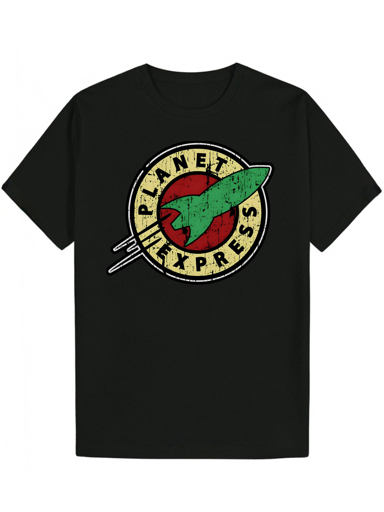 Men's Summer Casual Round Neck Polyester Pattern T-Shirt with Planet Express Logo