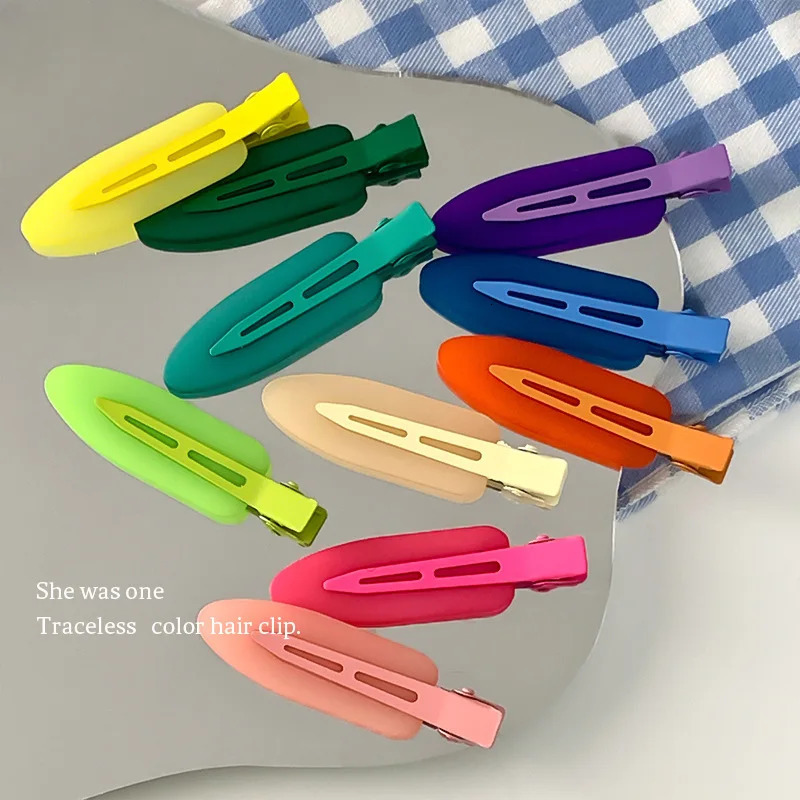 2pc/lot Colorful Seamless Hairpin Professional Styling Hairdressing Makeup Tools Traceless Hair Clips For Women Girls Headwear 250730