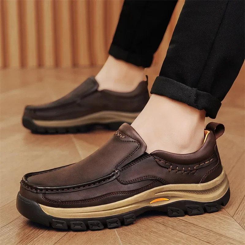 Fashion Trendy Male Driving Shoes Versatile Non-slip Hiking Shoes Comfortable Outdoor Mens Loafers Moccasins Treking Footwear 250731