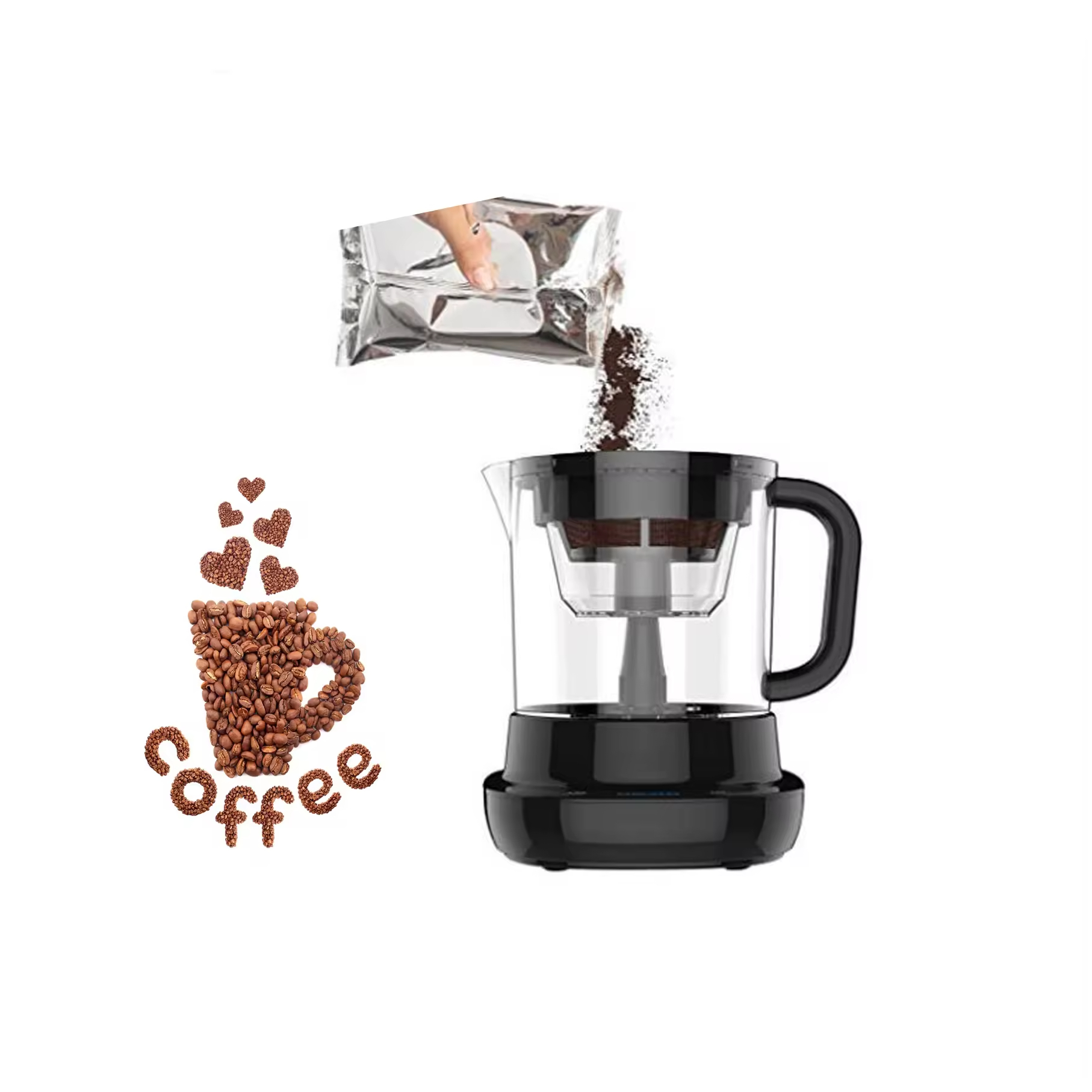 electric cold brew drip coffee maker machine 5W coffee machine for office and house for coffee and tea 2 in 1 750ML 4 modes up to 7 cups