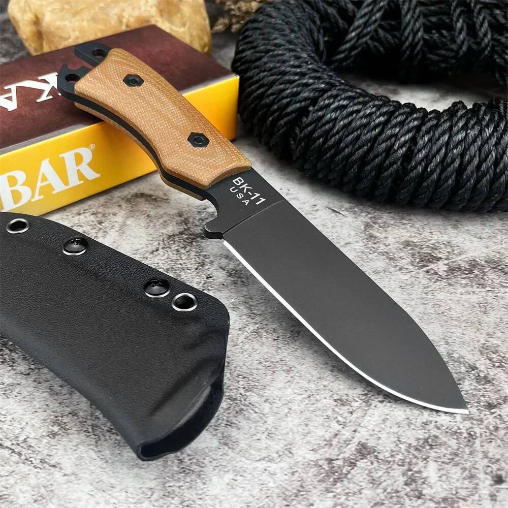 Fixed Tactical Knife Kabar BK11 Survival Men's Hunting Knifes D2 Black Blade Outdoor Self Defense Camping Cutting Tools high-quality