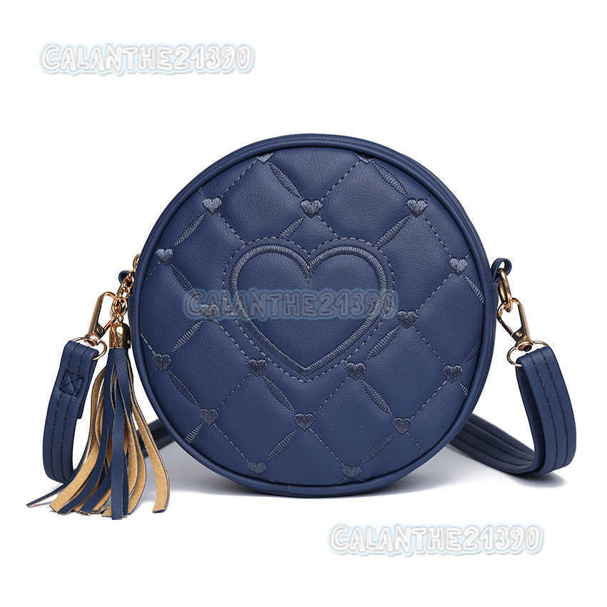 Crossbody Bag Love Small Round Bag 2024 Autumn New Tassel Womens Bag Fashion Hand-held Single Shoulder Pu Small Bag H250801