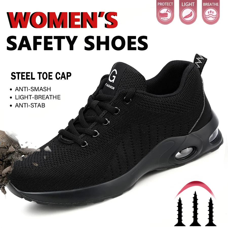 Steel Toe Safety Shoes for Men Women Indestructible Non Slip Work Shoes Comfortable Breathable Safety Shoes Lightweight Sneaker 250731