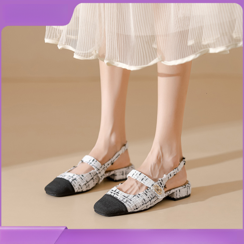 Designer Slippers Outdoor Beach Niche Style Women's Backless Single Shoes 2025 Autumn/summer New High-end Women's Backless Sandals