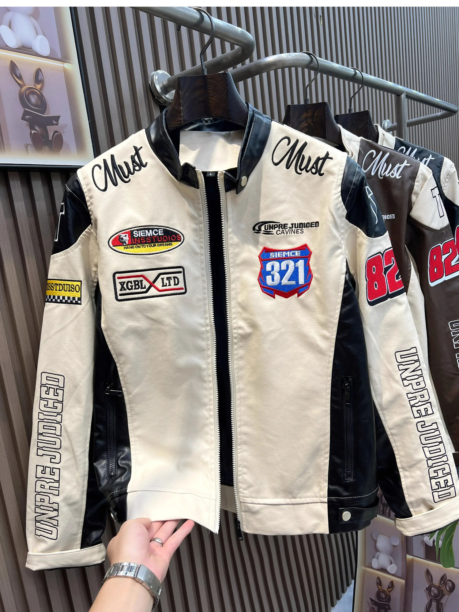 Retro y Motorcycle Cropped Varsity Jackets Women Spring PU Faux Leather Racing Baseball Short Coat Female Outwears 250731