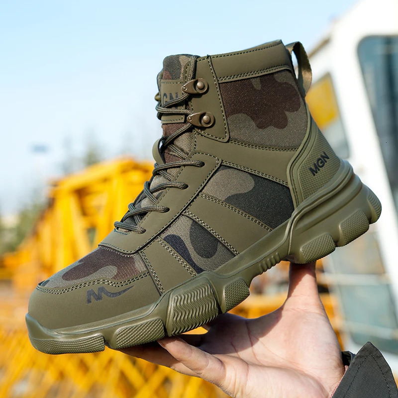 Men Safety Shoes Steel Toe Work Shoes Anti-smash Anti-puncture Indestructible Shoes Protective Boots Construction Work Shoes 250731