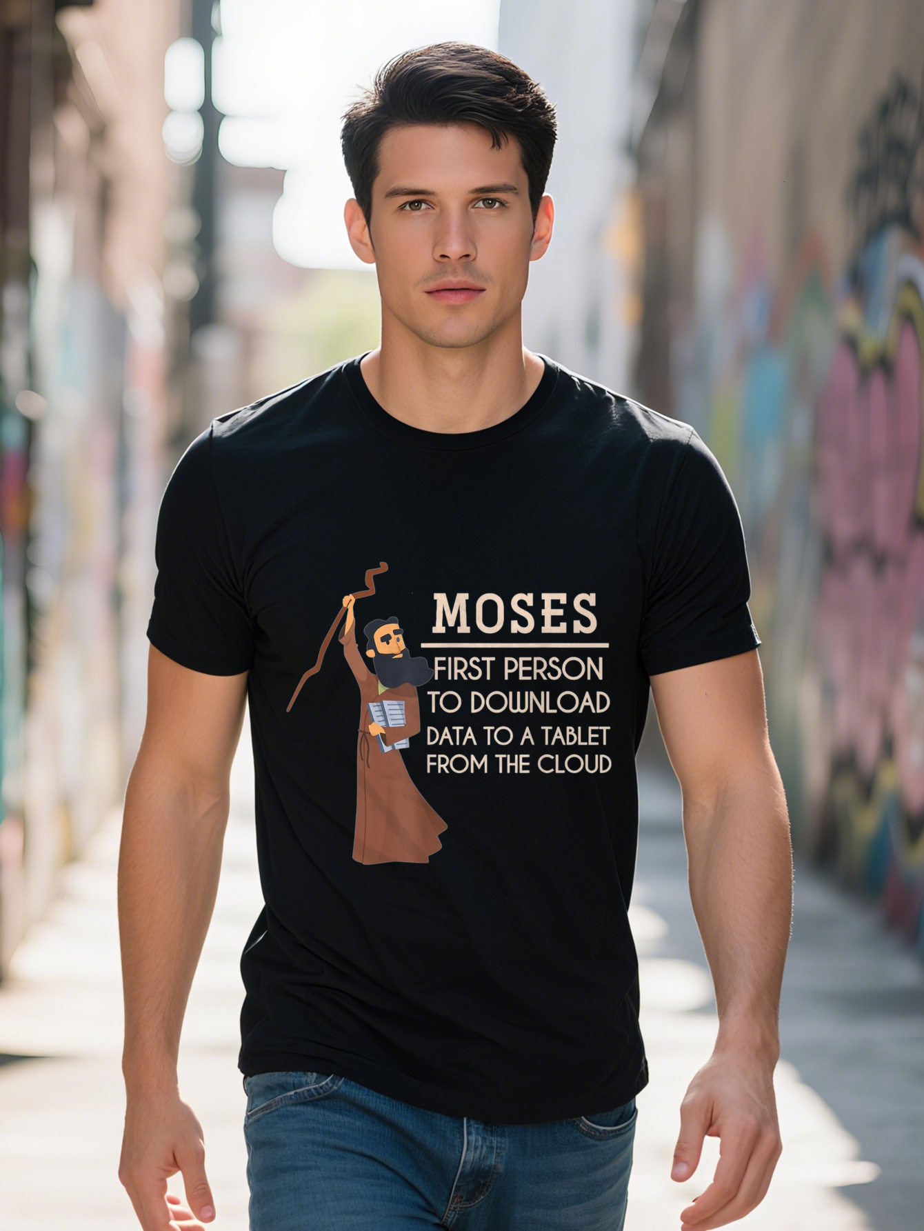 Men's Premium Cotton T-Shirt - 100% Pure Crew Neck T-Shirt, Unique and Locomotive Design, Perfect for Wear, 220g, Train Model, Grandfather, Outin