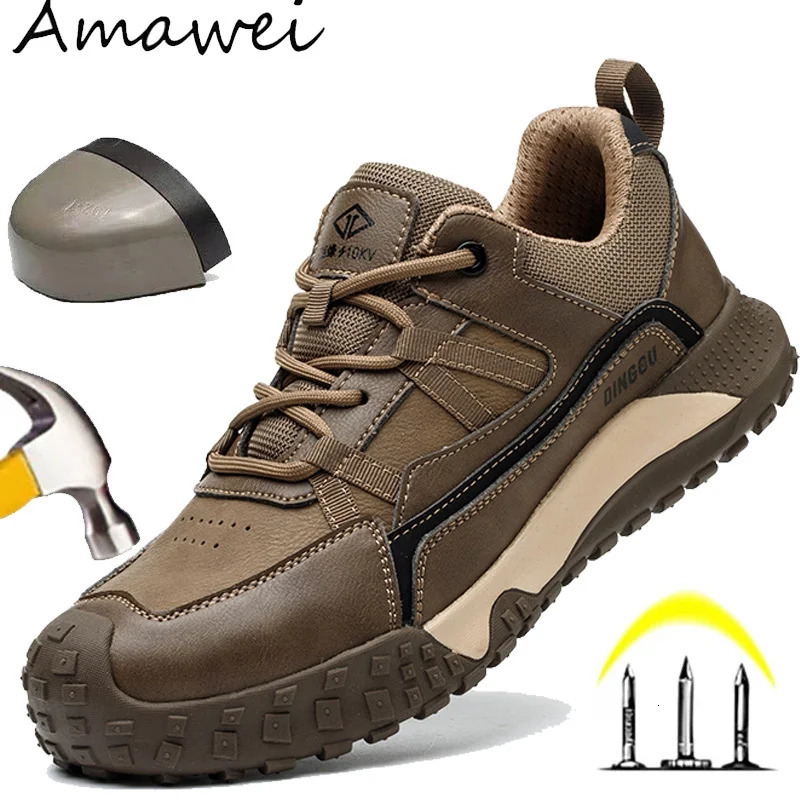 Non Slip Steel Toe Safety Shoes for Men Anti Smash Anti Puncture Work Sneakers Durable Protective Footwear for Industrial Use 250731