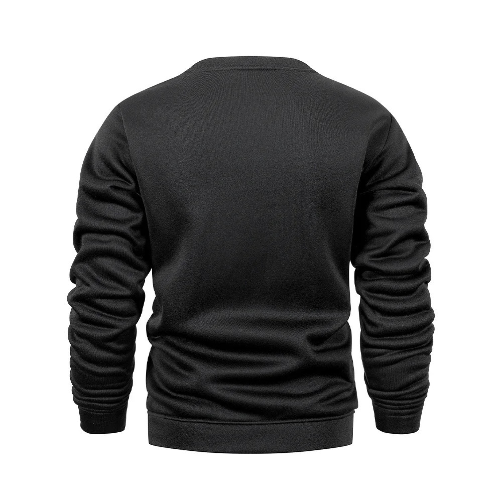 Mens Round Neck Sweatshirt Solid Color Loose Casual Pullover Men Fashion Warm Long Sleeve Hoodies Clothing 250729