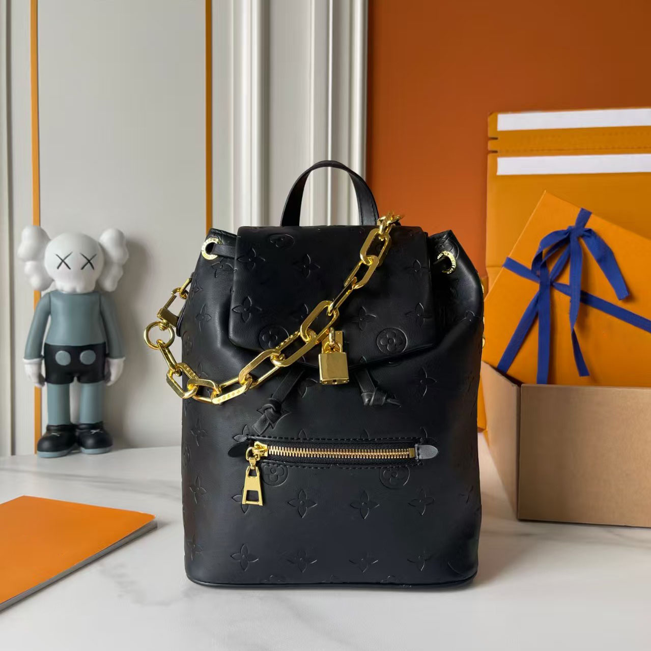 Christopher mens backpack Classic Logo print Computer shoulder Bag fashion leather student school bags luxury designer womens back pack