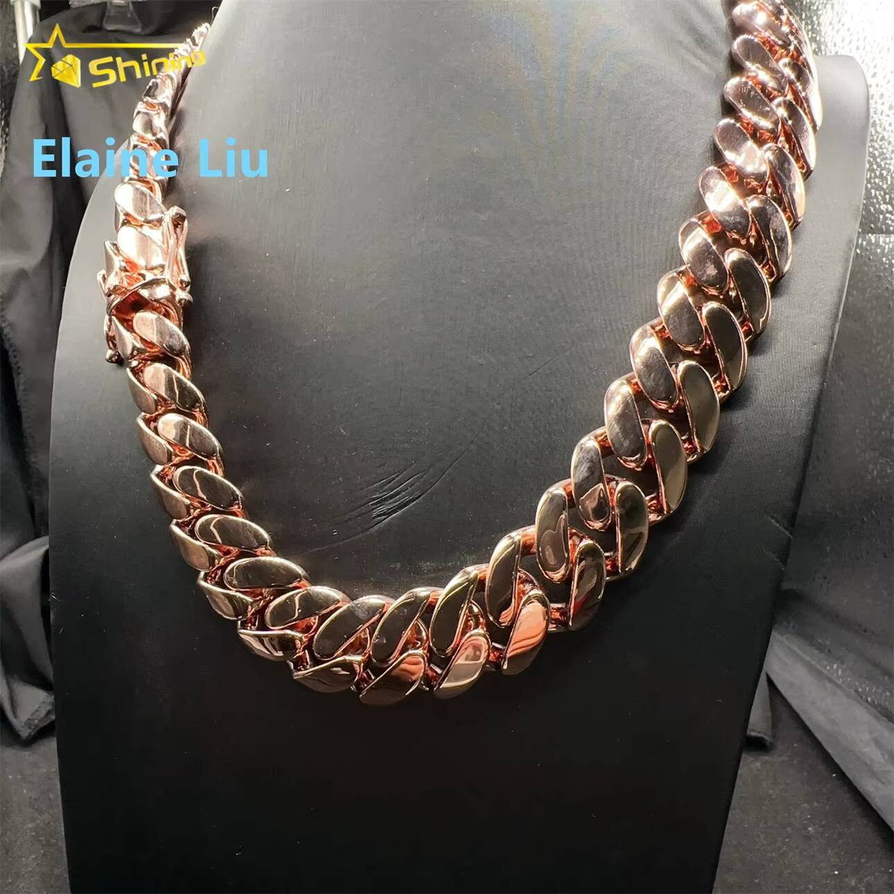 Luxury Fashion Ready Shipping Hip Hop Cuban Link Iced Out Jewelry 925 Sterling Silver Moissanite Cuban Link Chain Necklace