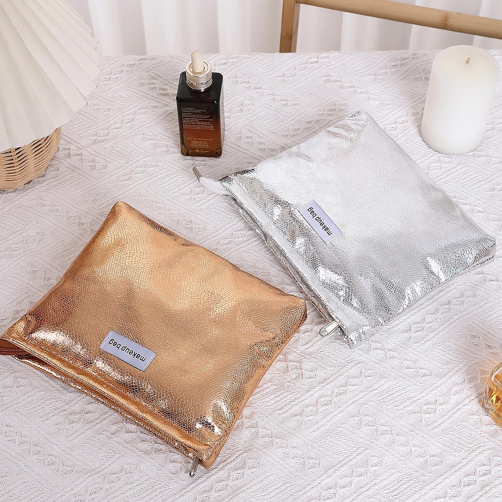 4 Colors Shiny Sequins Clutch Makeup Bag Portable Women Cosmetic Toiletries Storage Handbag Pouch Gold Organizer Zipper Bag 250731
