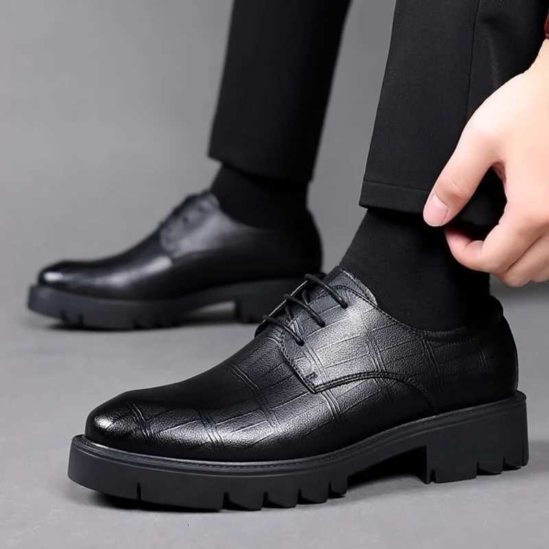 Hidden Heel 8/10CM Cow Leather Men Shoes Office Work Elevator Shoes Brand Man Business Oxfords Footwear Suit Shoes Lift Sneakers XJ250801