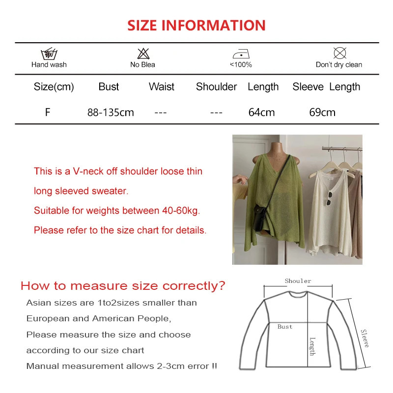 Women Sexy Hollow Out Sweater Off Shoulder VNeck Loose Knit Thin Jumpers Fashion Solid Streetwear Pullovers Long Sleeve Top Y2K 250731