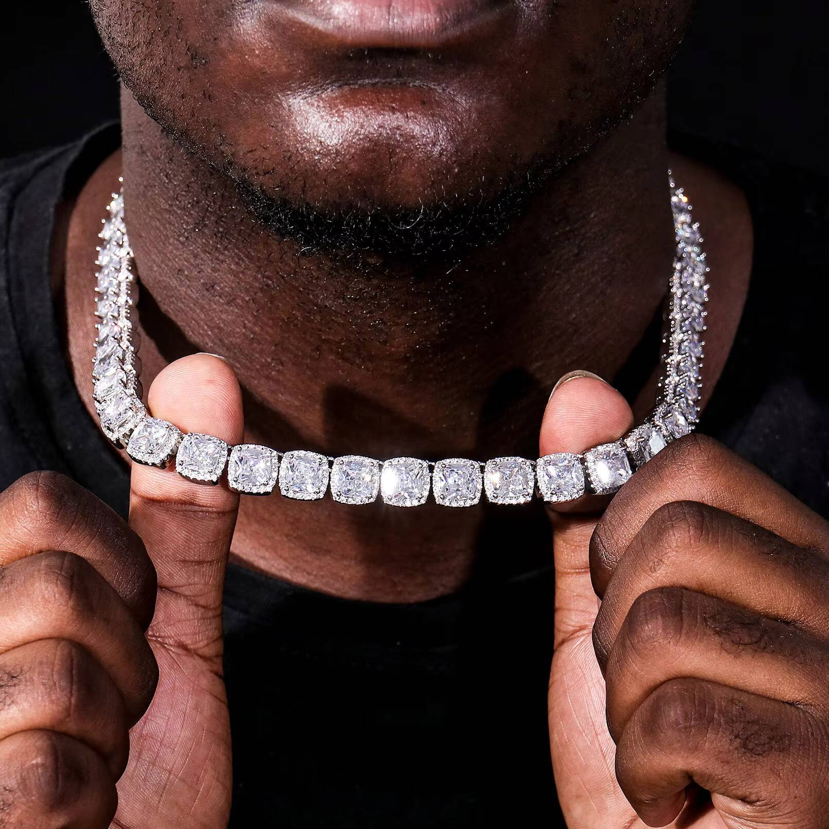 Fine Jewelry Custom Diamond Necklace 100% GRA Certified 925 Sterling Silver Moissanite Cuban Link Chain Iced Out Tennis Chain