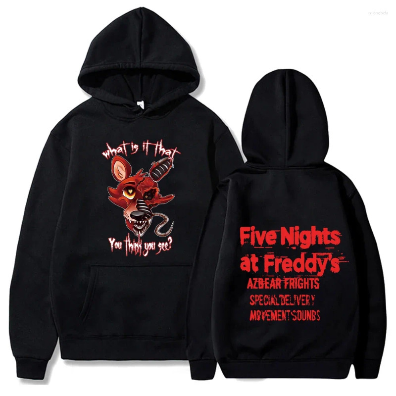 Mens Hoodies Five Night Streetwear FNAF Hooded Sweatshirts Fleece Long Sleeve Pullover Men Women High Street Harajuku Hoodie