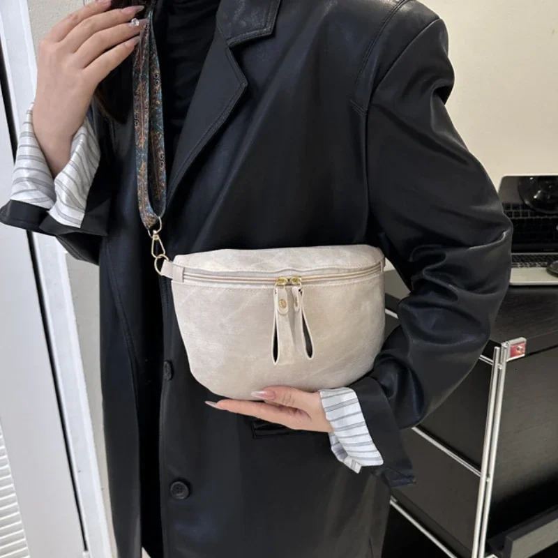 Chest Bag Womens PU Leather Waist Bags Wide Strap Fashion Funny Shoulder Pack Stylish Hobo Solid Color Satchel 250731