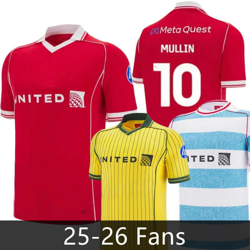2025 Wrexham soccer jerseys 25 26 Mullin Jay Rodriguez Ollie Palmer Jack Marriott Sam Smith Steven Fletcher Ryan Longman Rathbone football shirt MEN kids