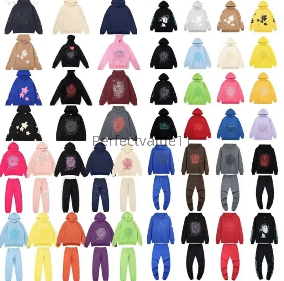 Spider Hoodie Set | Men Women Streetwear Pullover Hoodie Sweatpants - Casual 2024 Hip Hop Fashion 13