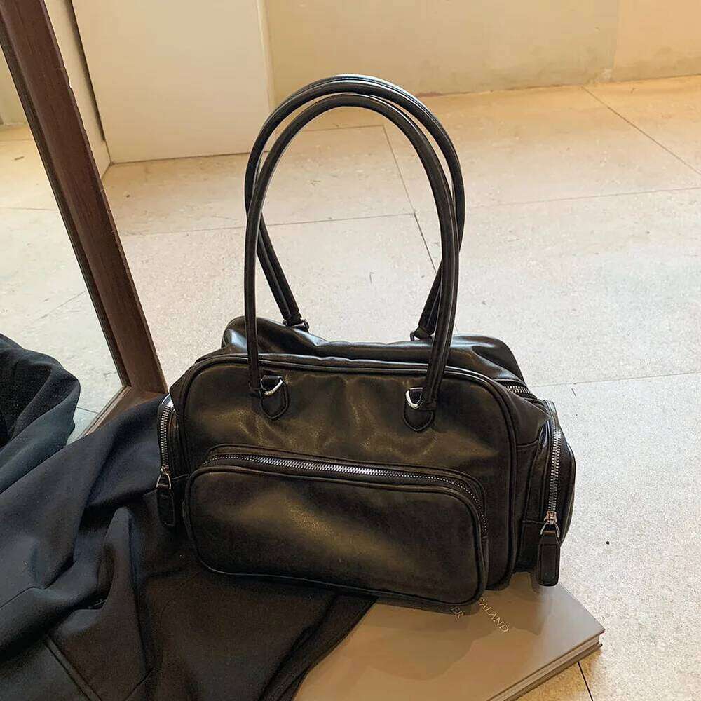 Shoulder Women with Multi-Pockets Tote PU Leather Solid Color Hobo Bag Handbag for Work Travel