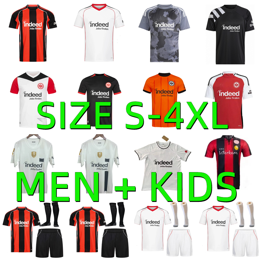 25 26 EiNTRAcht FrANkfuRT Soccer Jerseys 2025 2026 EKITIKE MARMOUSH DINA EBIMBE KNAUFF M.GOTZE SKHIRI RODE KOCH CHAIBI retro 1999 2000 Football Shirt Men Kids kits