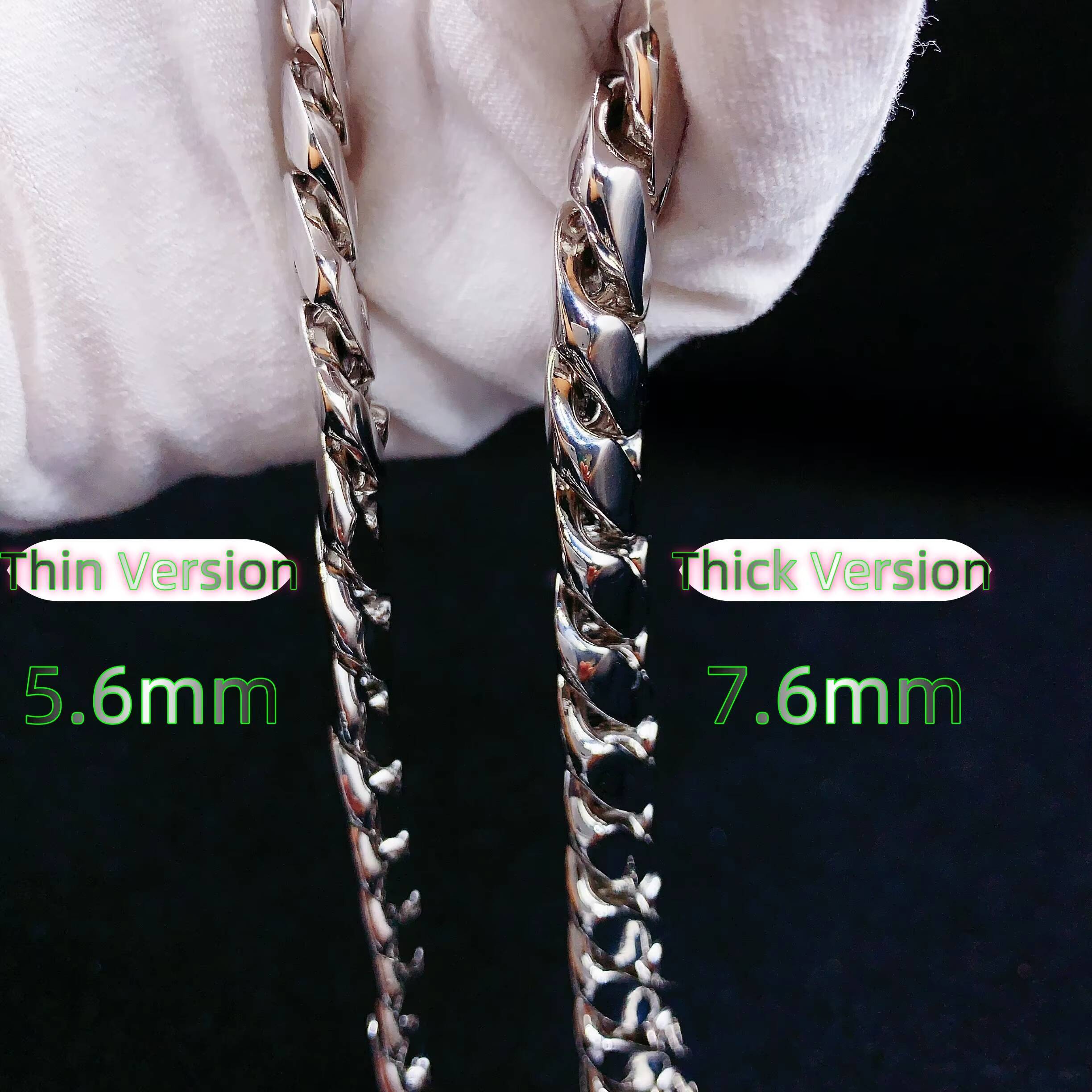 ZuanFa Jewelry Plain Cuban Chain VVS Moissanite Iced Out Box Cuban Link Chain Rapper Hip Hop Necklace Rock