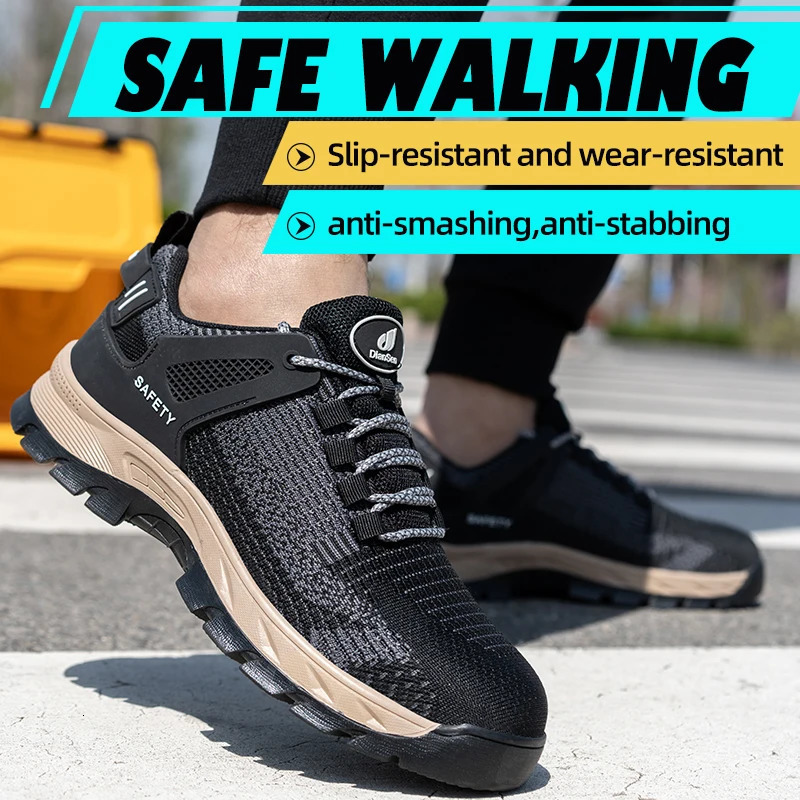 Wear-resisting Safety Boots Mens Steel Toe Work Shoes Slip Resistant Protection Durable for Construction Indestructible Shoes 250731