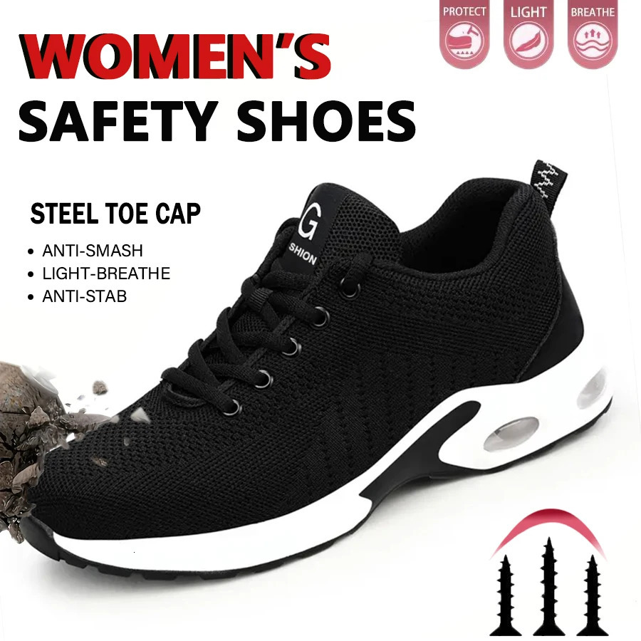 Steel Toe Safety Shoes for Men Women Indestructible Non Slip Work Shoes Comfortable Breathable Safety Shoes Lightweight Sneaker 250731