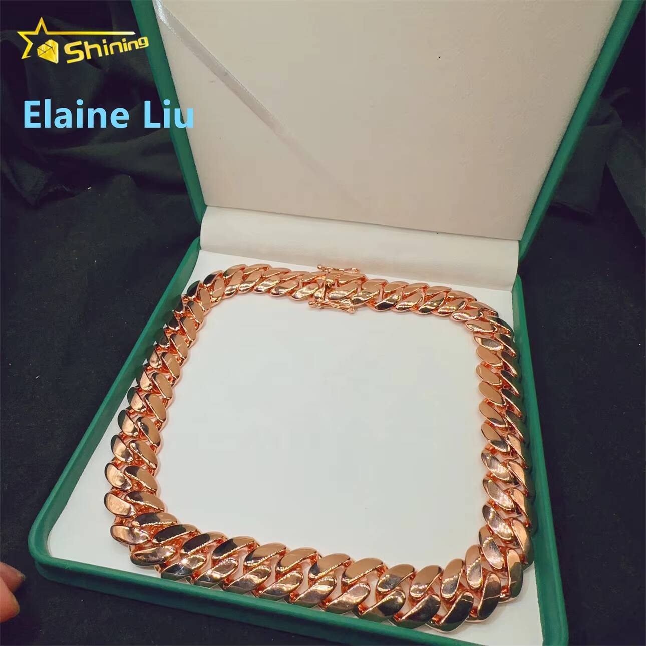 Luxury Fashion Ready Shipping Hip Hop Cuban Link Iced Out Jewelry 925 Sterling Silver Moissanite Cuban Link Chain Necklace