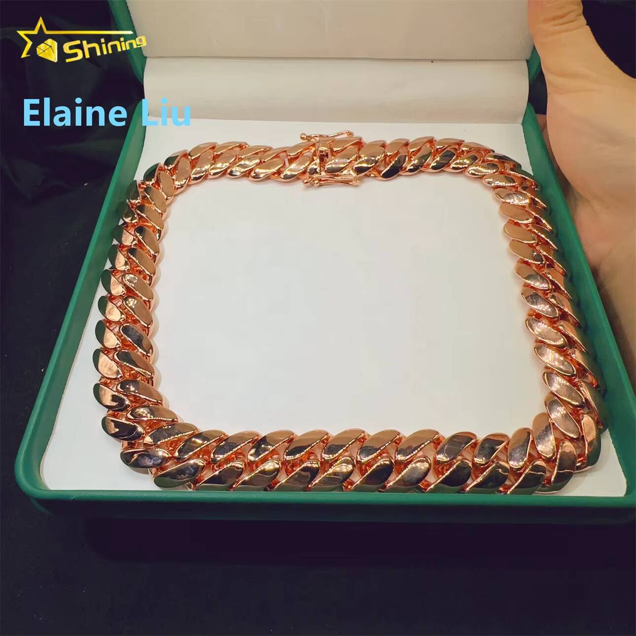 Luxury Fashion Ready Shipping Hip Hop Cuban Link Iced Out Jewelry 925 Sterling Silver Moissanite Cuban Link Chain Necklace