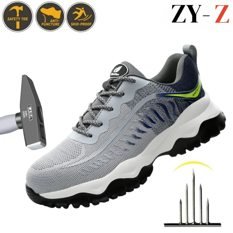 Light Breathable Sneaker Steel Toe Work Shoes for Men Safety Shoes Puncture-Proof Work Shoes Fashion Indestructible Footwear 250731