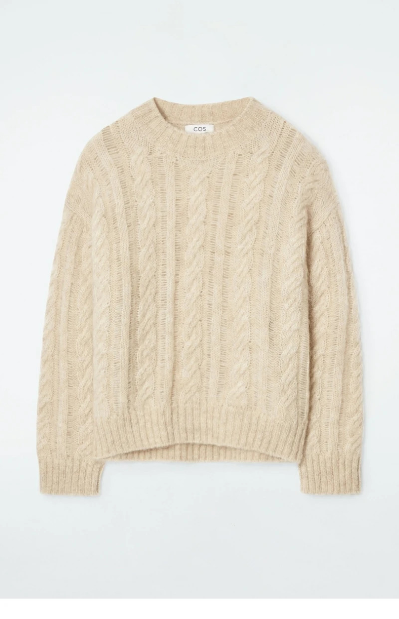 Ethereal MD cos spring style of Womens casual mohair blend twist knit sweater 250731