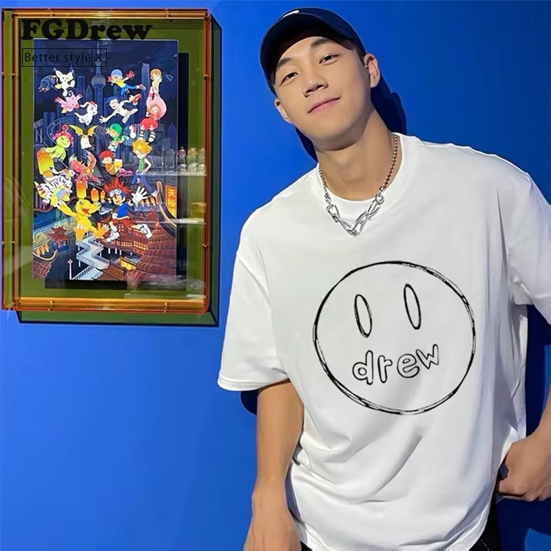 DREW HOUSE New Men's Clothing logo T shirt men's and women's printed loose short sleeve T-shirt
