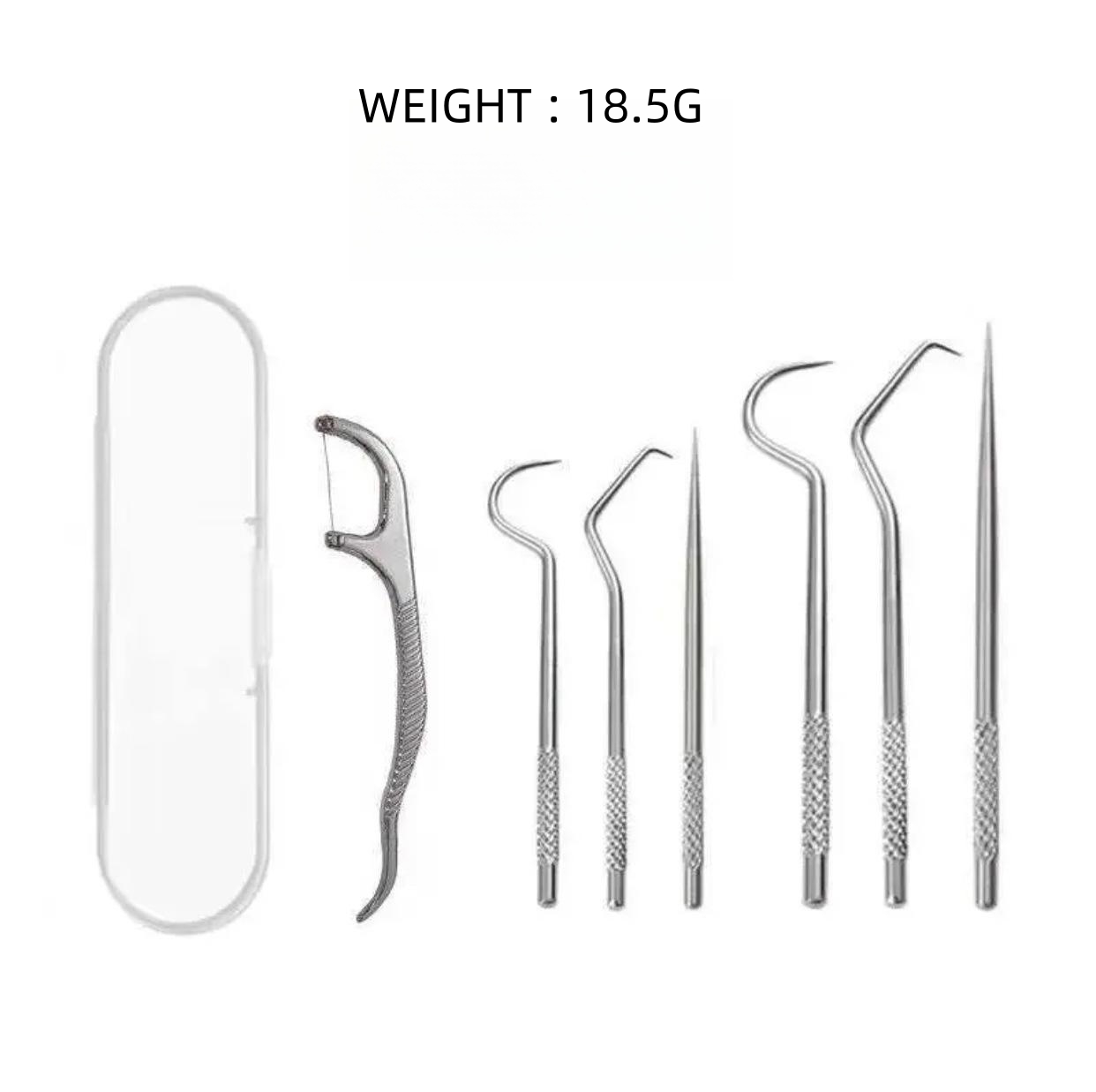 Multi-Piece Stainless Steel Toothpick Set with Rounded Edges for Safe Use