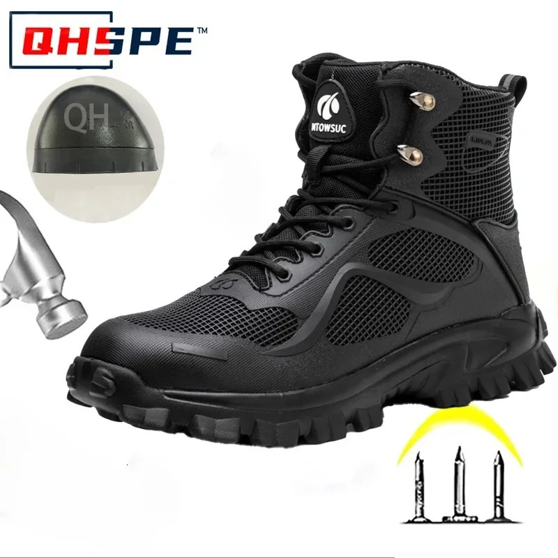 High Top Labor Protection Shoes Anti Smashing and Anti Stabbing Safety Shoes Wear-resistant and Anti Slip Steel Ladle Toe Shoes 250731