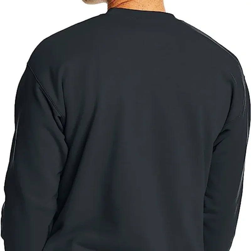 Mens Crew Neck Sweatshirt Thick Loose Fit Soft Basic Pullover Sweatshir Moisture Wicking Breathable XS3XL 250729