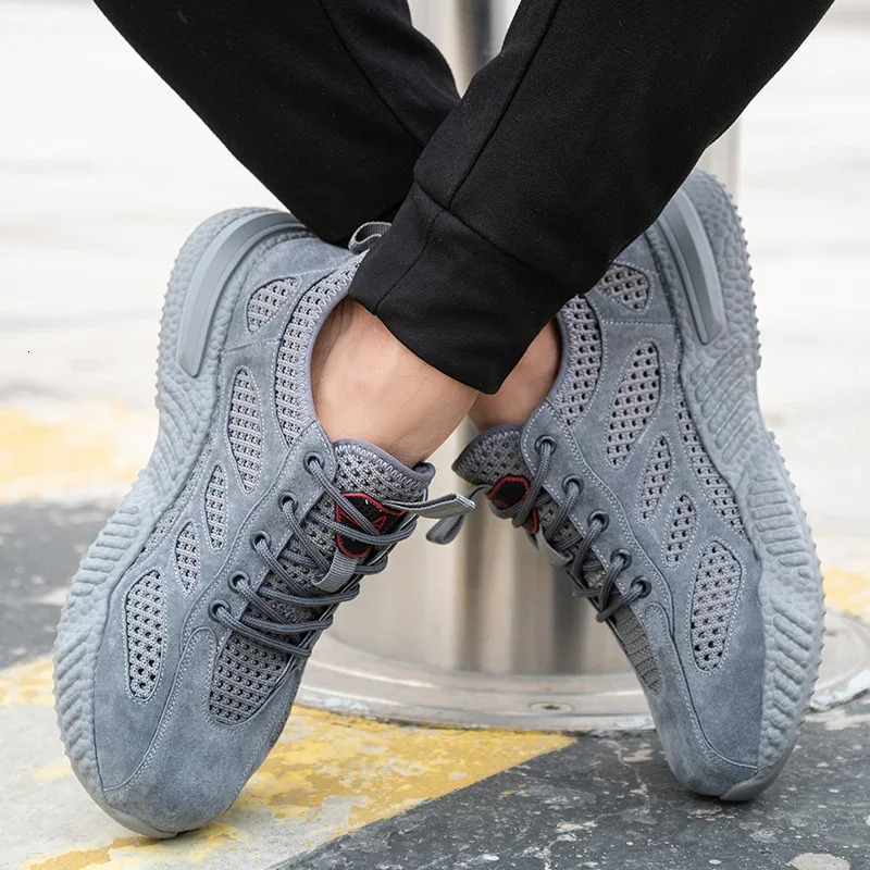 Summer Work Shoes with Protection Breathable Lightweight Safety ShoesSteel Toe Cap Working Male Construction Work 250731