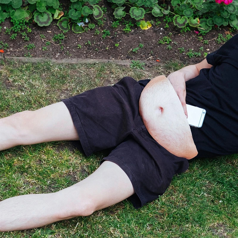 Fashion Funny Pop Dad Belt Bag Men Travel Bags Flesh Color Creative Fanny Pack Beer Fat Belly Bum Pouch Waist Bag 250731