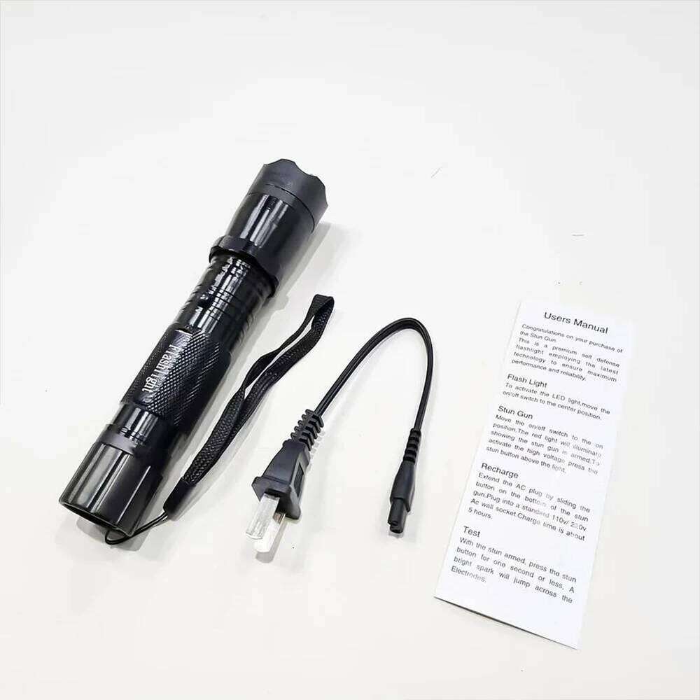 Rechargeable Stun Torch LED Flash Light Defense Flashlight for Home Camping Hiking Emergency