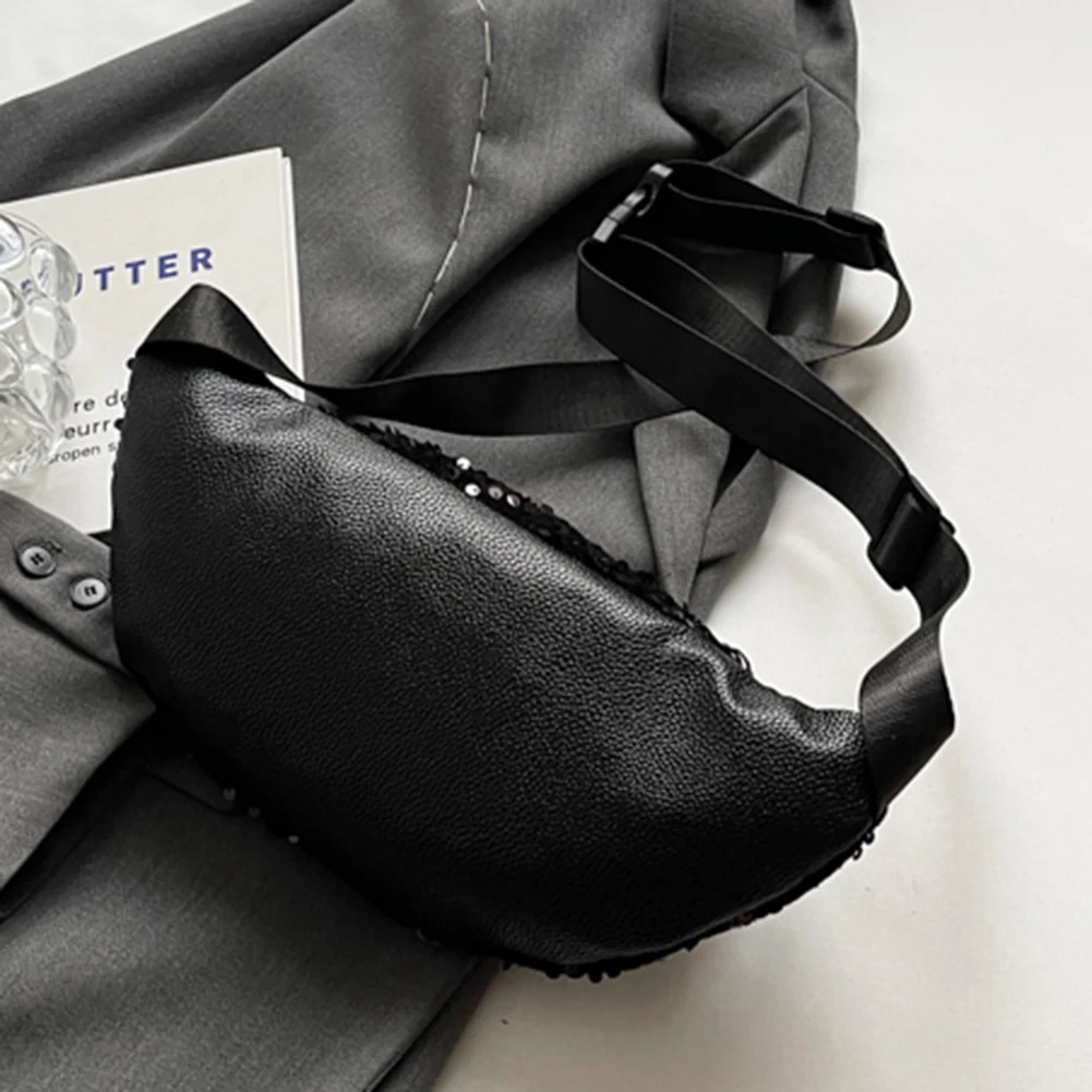 Women Trendy Crossbody Bag PU Leather Sequin Stylish Hobo Bag Adjustable Strap Shining Ladies Commuting Bag 250731