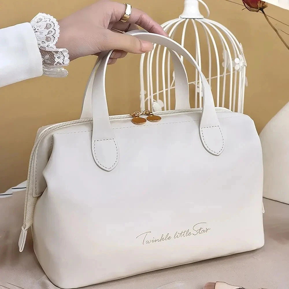 Large-Capacity Travel Cosmetic Bag Portable PU Makeup Pouch Women Waterproof Bathroom Washbag Multifunctional Toiletry Kit 250731