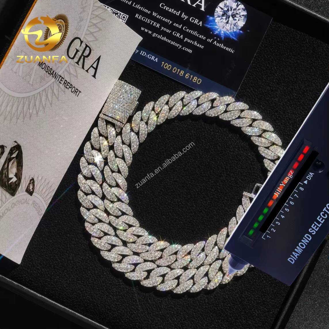 PROMOTION Bulk Production 12mm VVS Moissanite Cuban Link Chain Soldier Chain Hip Hop Necklace Rock