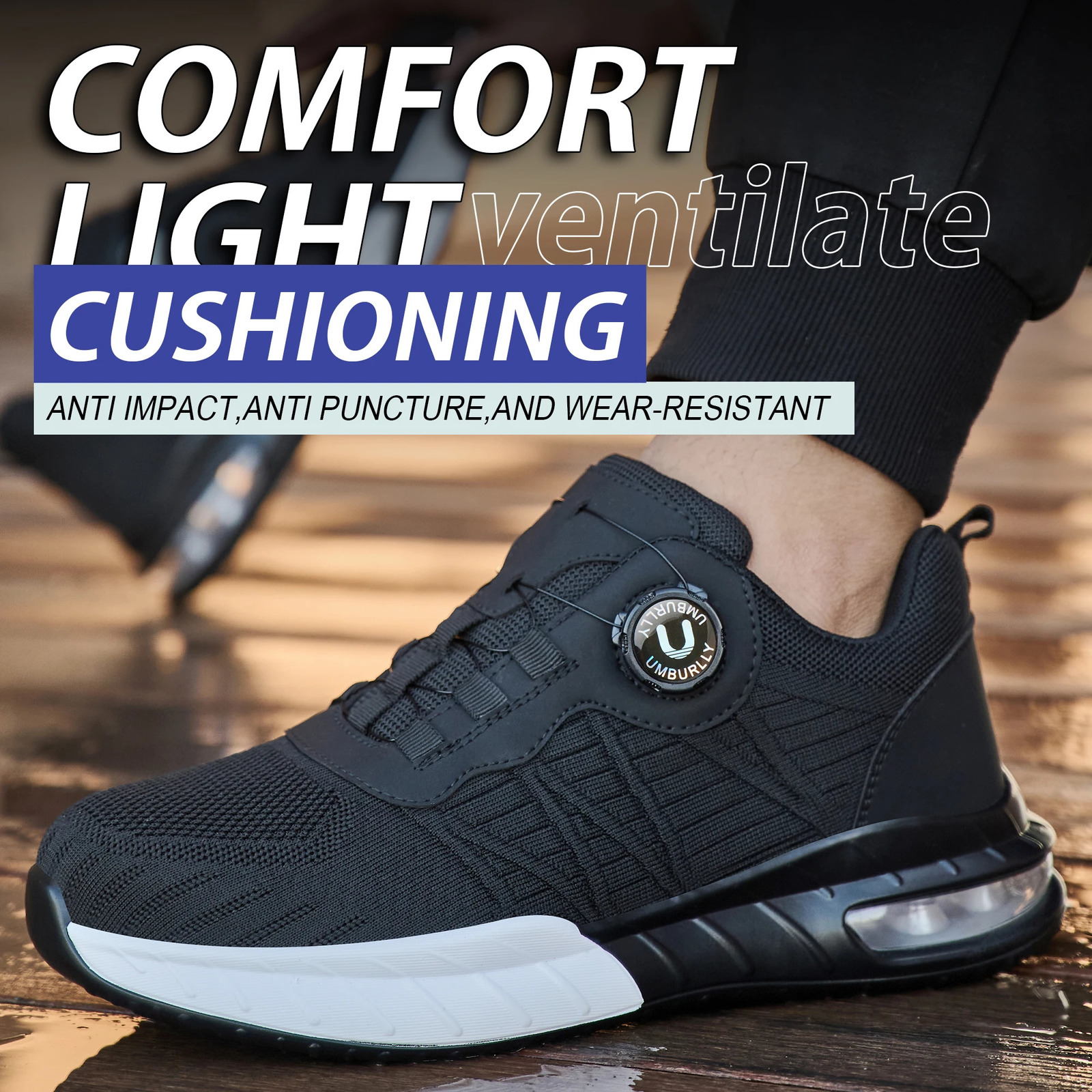 Mens Steel Toe Work Boots Cushioned Safety Shoes with Anti-Puncture Outsole Protection for Construction Industrial Work Shoes 250731