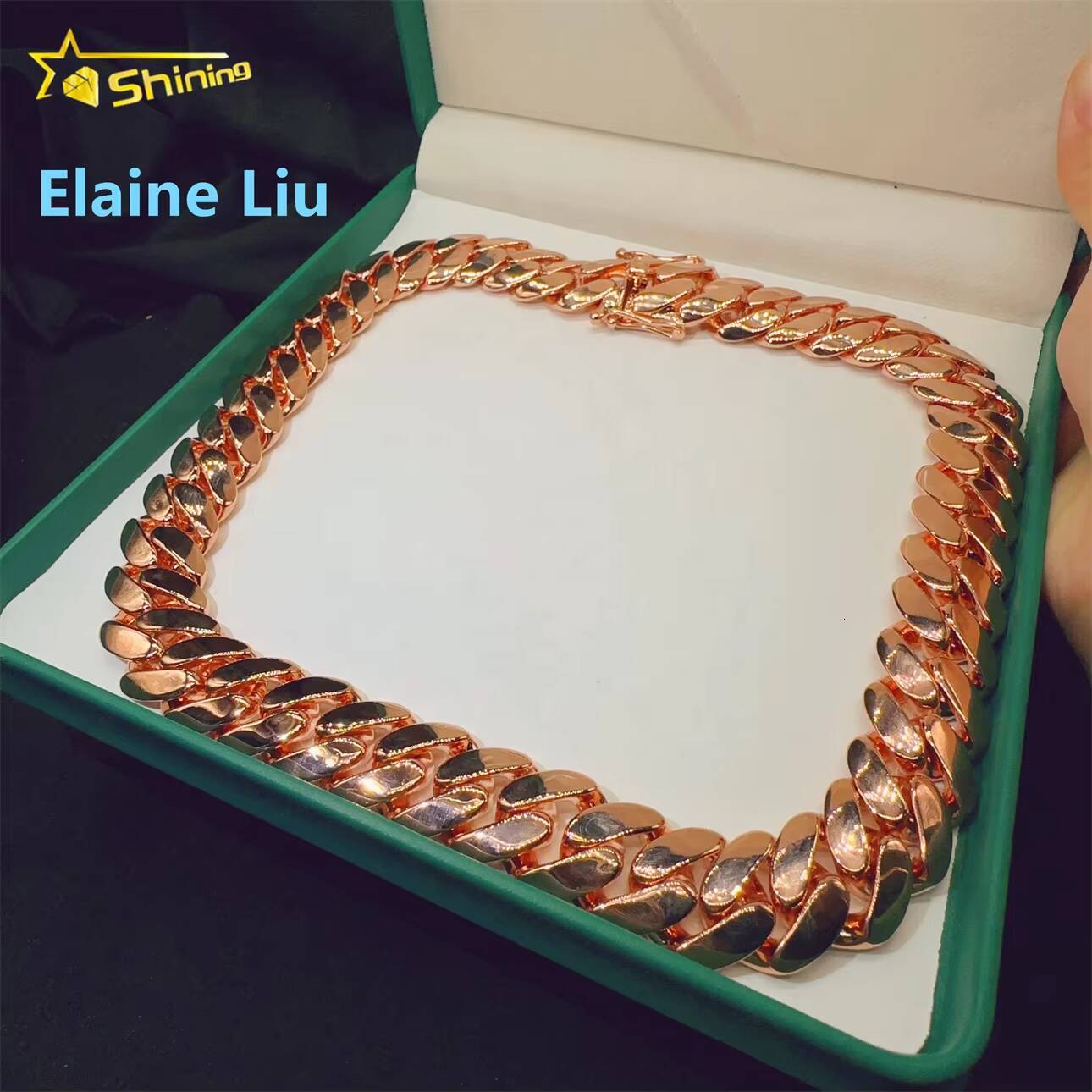 Luxury Fashion Ready Shipping Hip Hop Cuban Link Iced Out Jewelry 925 Sterling Silver Moissanite Cuban Link Chain Necklace