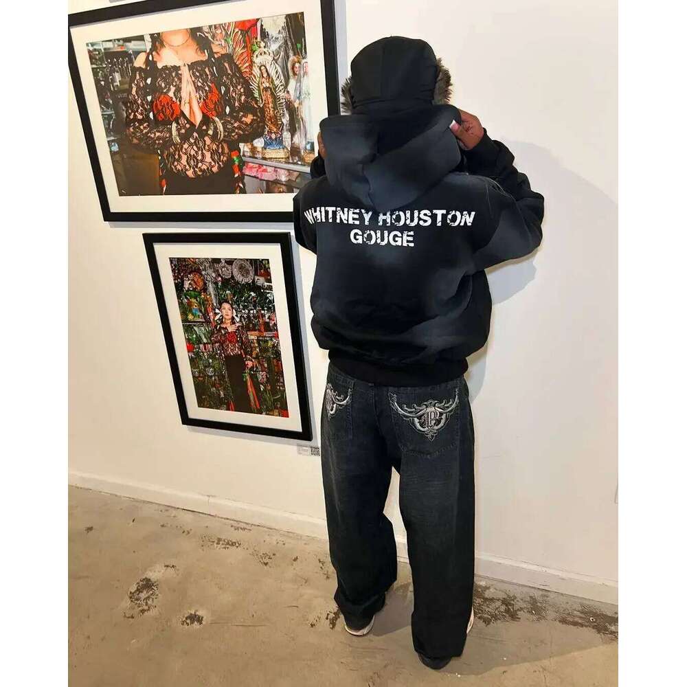 Designer Clothing 2025 New Gothic Haruku Sportswear Trend Printed Hoodie Y2k Top New Street Clothing Men And Women Zippered Hooded