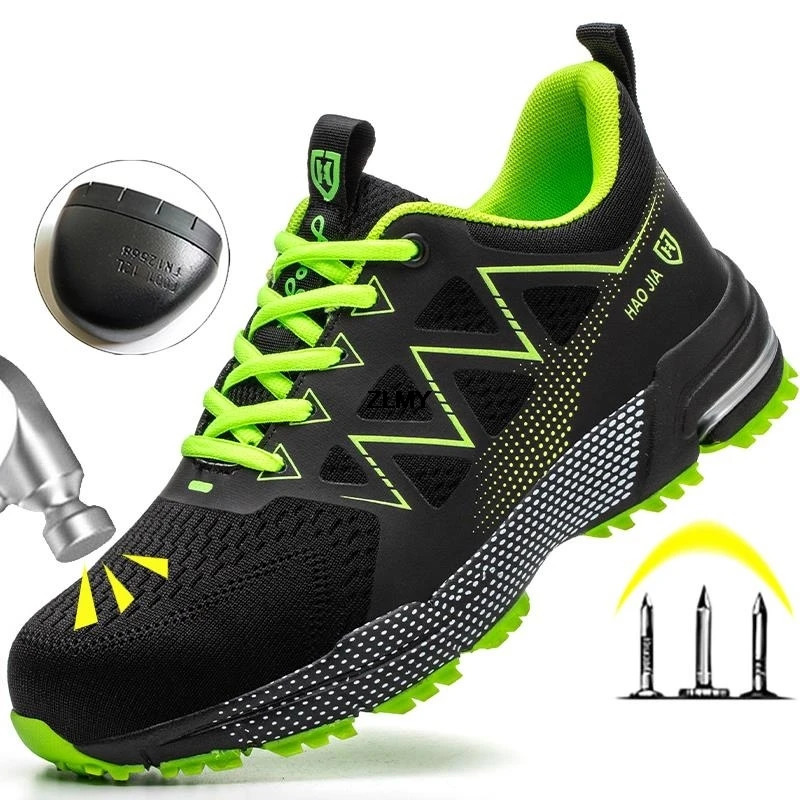 Anti-smash Safety Shoes Men Steel Toe Sneakers Puncture Proof Breathable Work Boots Man Fashion Construction Protective Footwear 250730