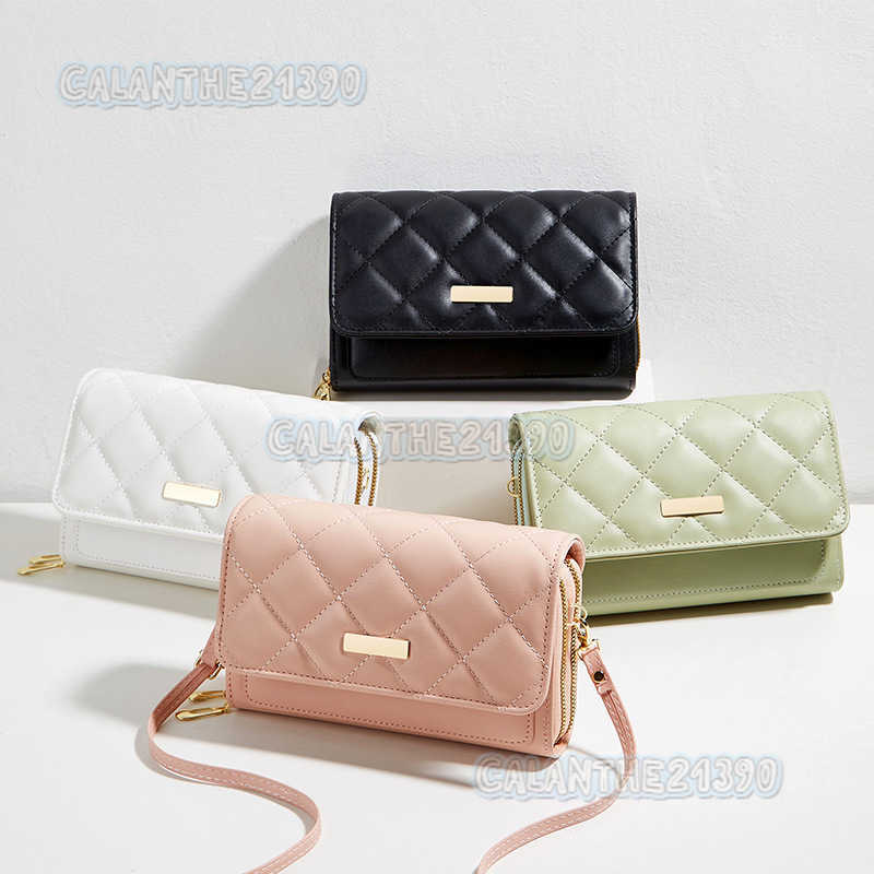 Double Layer Embroidered Mobile Phone Bag 2025 Womens Bag New Diamond Grid Envelope Small Fragrant Style Shoulder Bag Womens Crossbody Bag H250801