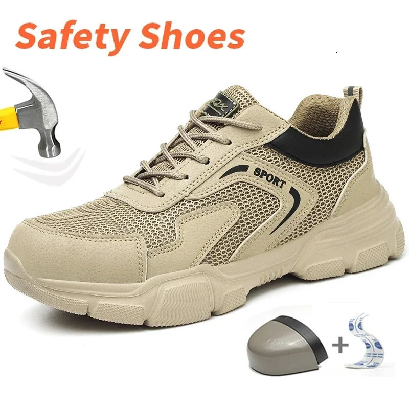 Breathable Mens Safety Shoes Summer Work Sneakers Puncture Proof Composite Toe Insulating Protective Work Shoes 250731