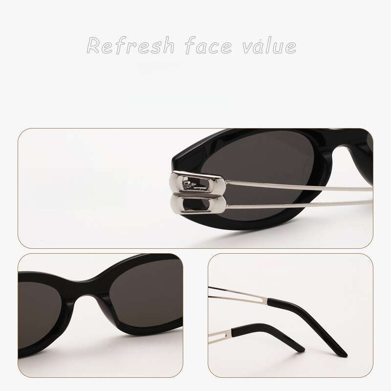 DHcollections 2025 Luxury Cat-Eye Sunglasses UV400 Metal & Acetate Frame, Fashionable Hollow Temple Design for Women (4 Color Options)
