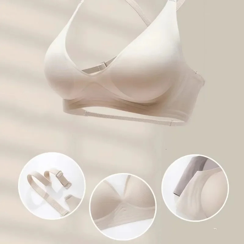 Backless Seamless Bras For Women Summer Bra Soft Nonwire Underwear Wireless Bralette Brassiere Deep V Sexy Lingerie Girls 250724